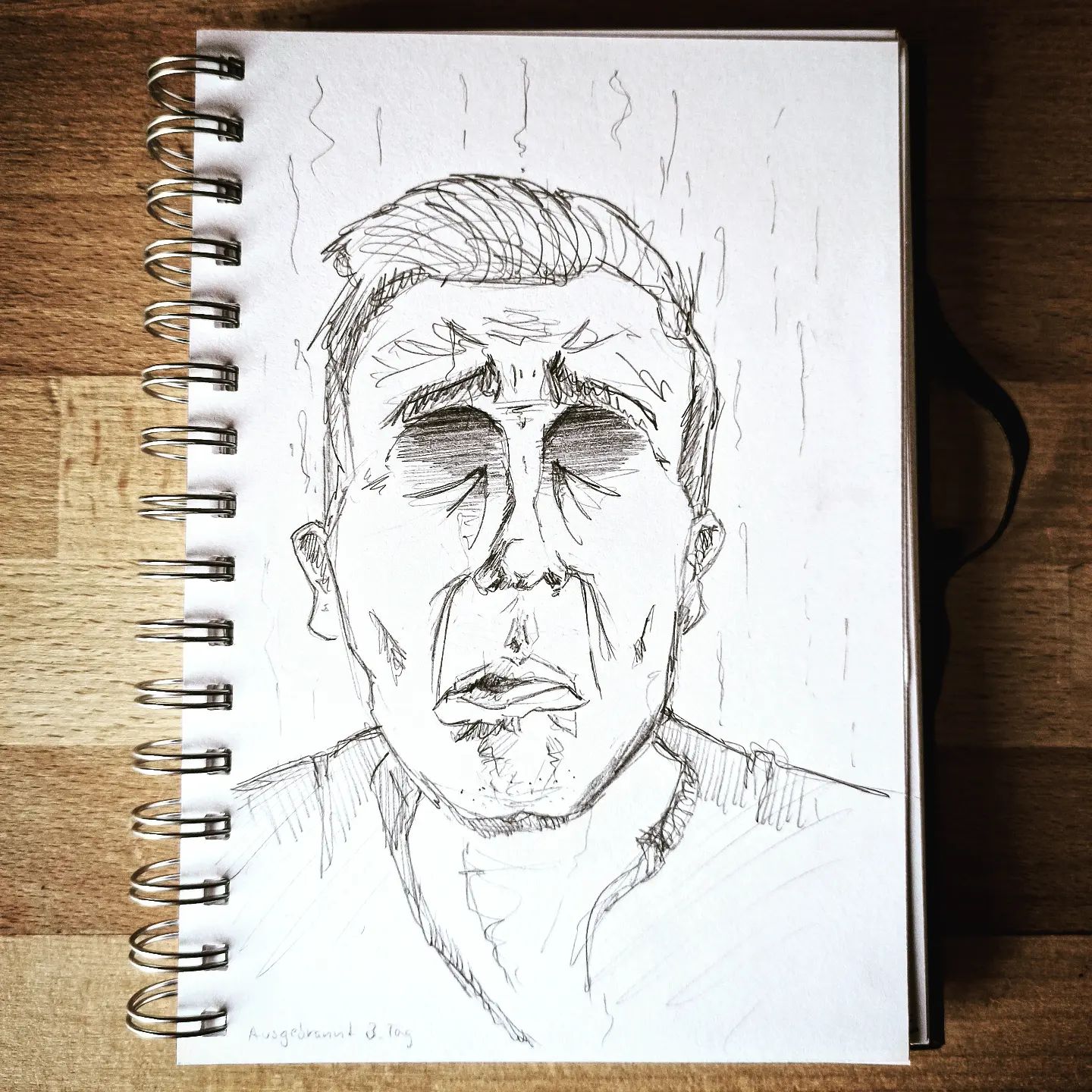 Völlig #ausgebrannt schon am 3. #arbeitstag – 4 Tage Woche, kann kommen!#kopfprojekt #blog #life #diary #tagebuch #zettelfan #zeichnen #zeichnung #bildchen #skizze #skribble #scribble #kritzelei #comic #drawing #illustration #painting #artbook #sketch #sketchbook #doodle #draft #inkdrawing #4tagewoche #viertagewoche