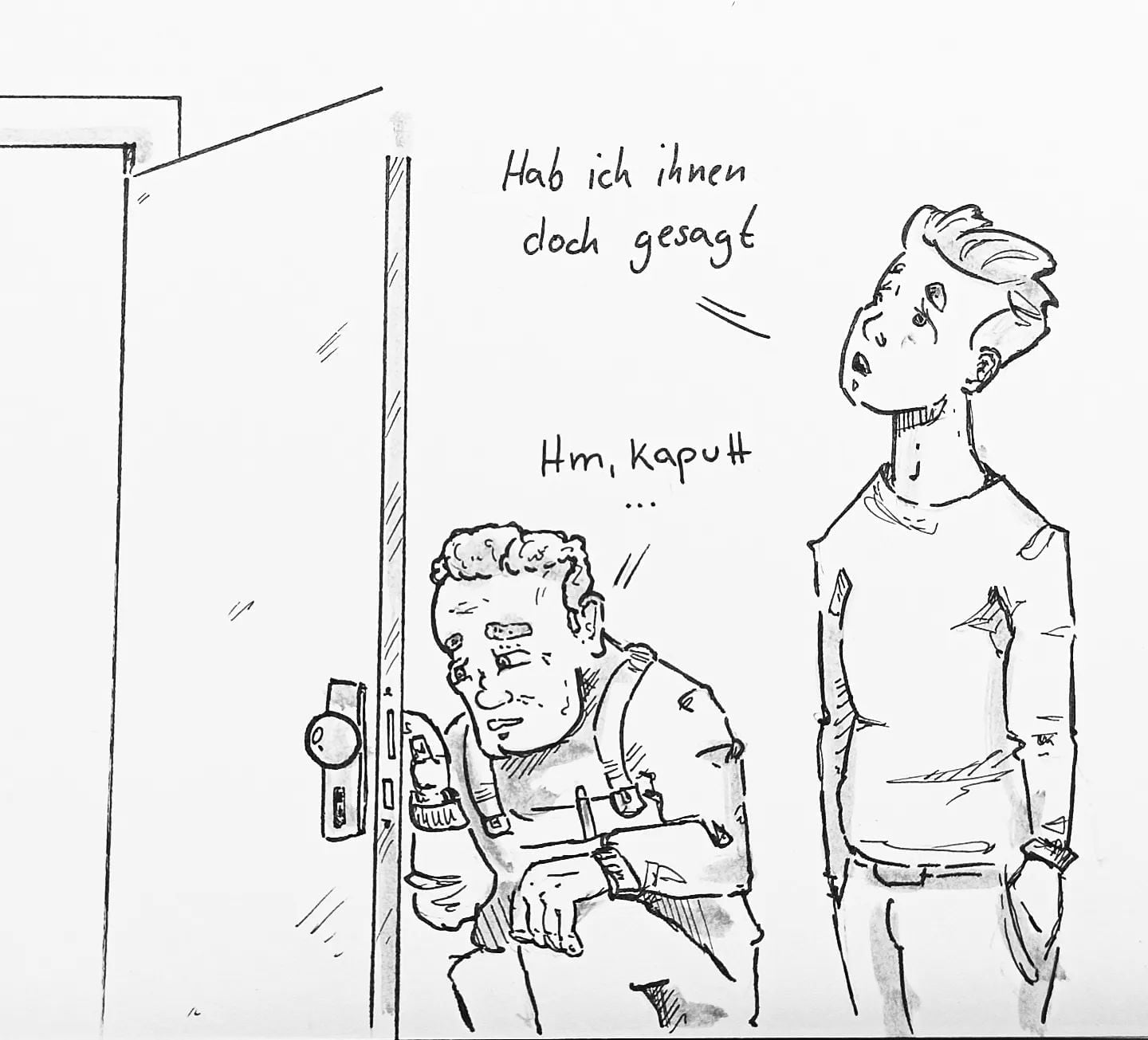 Man muss es wohl erst selber sehen, sonst begreift man es nicht. Naja, immerhin kann der Handwerker jetzt seine Fotos mit meinen Fotos abgleichen ????#kopfprojekt #blog #life #diary #tagebuch #zettelfan #zeichnen #zeichnung #bildchen #skizze #skribble #scribble #kritzelei #comic #drawing #illustration #painting #artbook #sketch #sketchbook #doodle #draft #inkdrawing