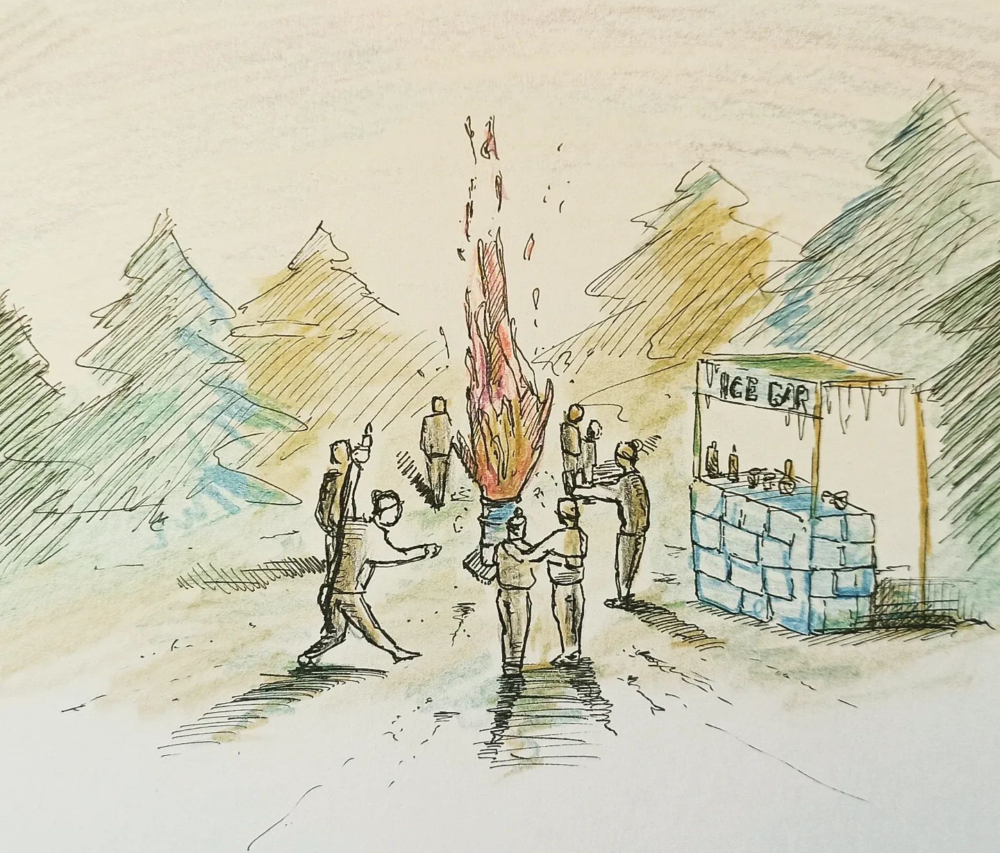 So, wir haben die Weihnachtsfeier gebührend #abgefackelt - jetzt kann's langsam wieder warm werden #kopfprojekt #blog #life #diary #tagebuch #zettelfan #zeichnen #zeichnung #bildchen #skizze #skribble #scribble #kritzelei #comic #drawing #illustration #painting #artbook #sketch #sketchbook #doodle #draft #inkdrawing