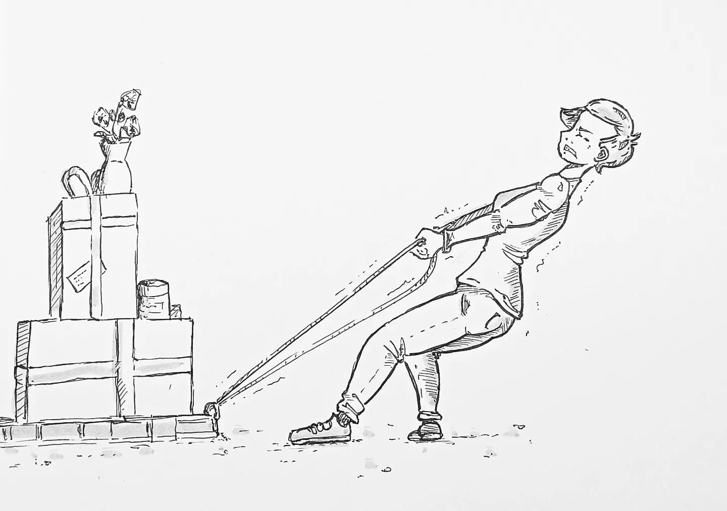 #Kundengeschenke müssen zwecks #Bestechungsversuch direkt in das Büro vom #Chef überführt werden ... ????#kopfprojekt #drawdaily #corrupt #comicstrip