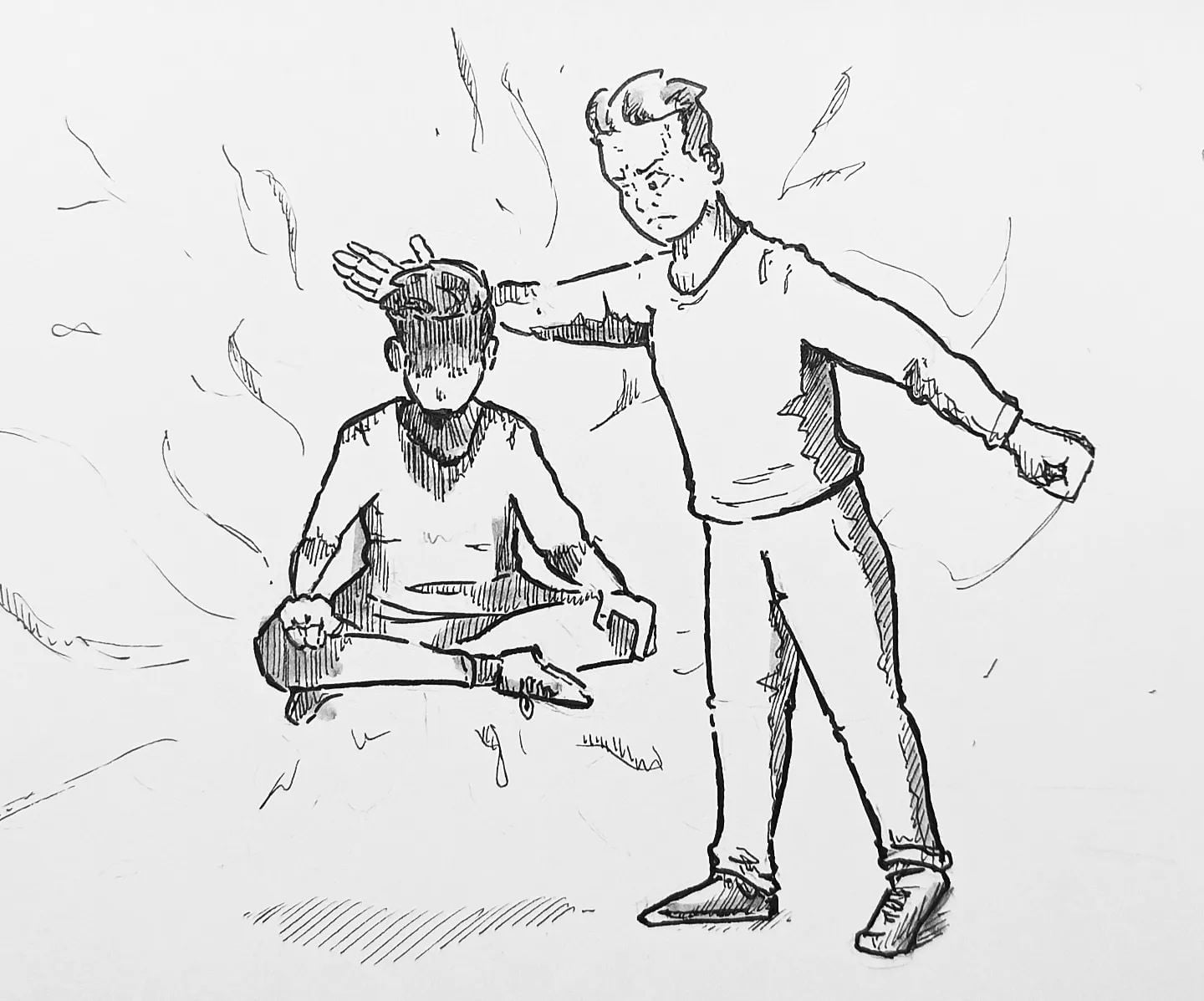 Zwei Mal #ich, zum einen der freie Geist der in sich ruht, und zum anderen, der Typ den unsere Gesellschaft produziert. *Klatsch* "komm ma klar, und geh arbeiten..."