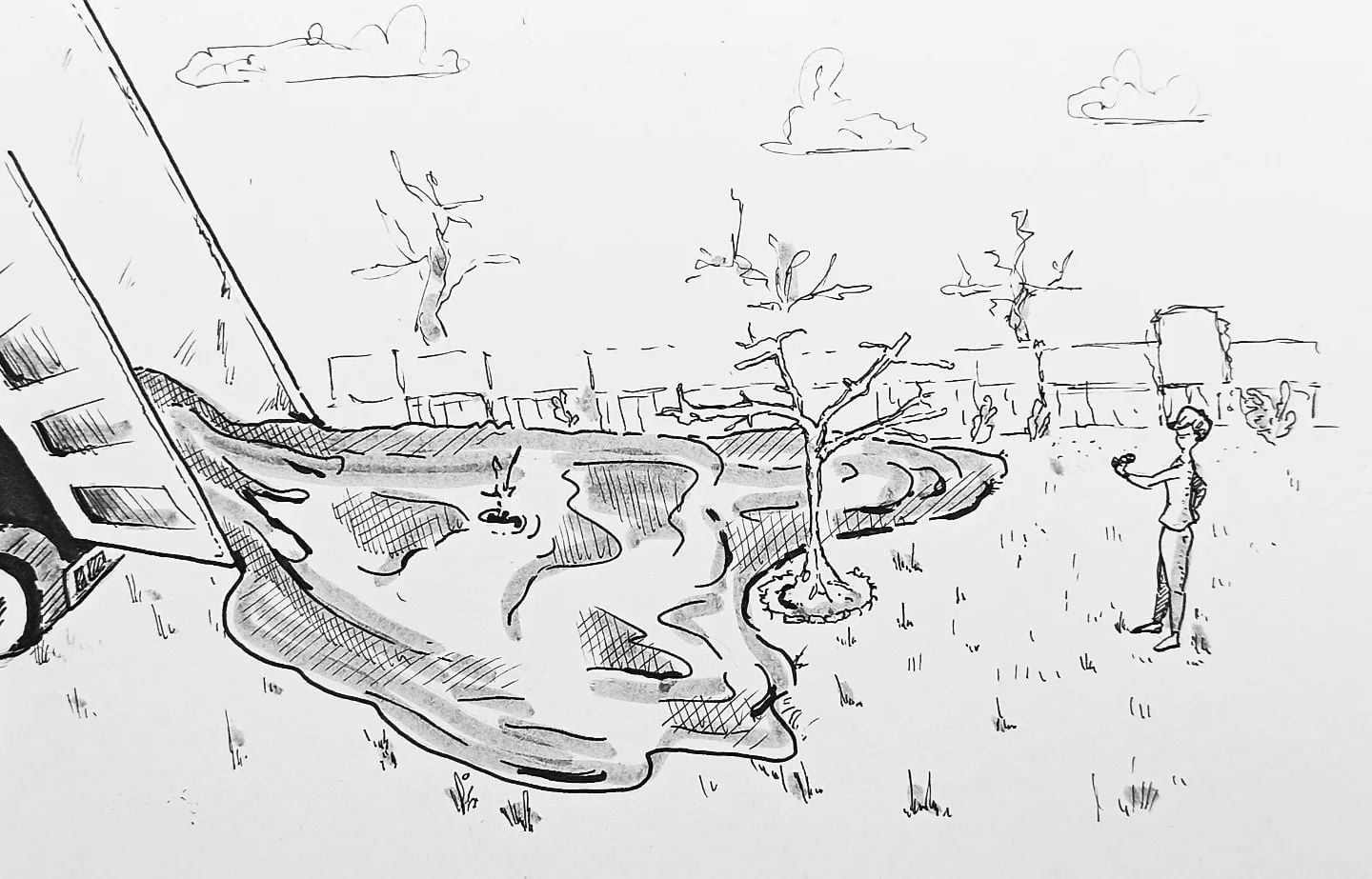 Manchmal hilft nur noch eine #radikalkur ...#zurückzumbeton #gartenneindanke #naturistüberbewertet #grau #beton #zeichnen #illustation PS: geilo Lied