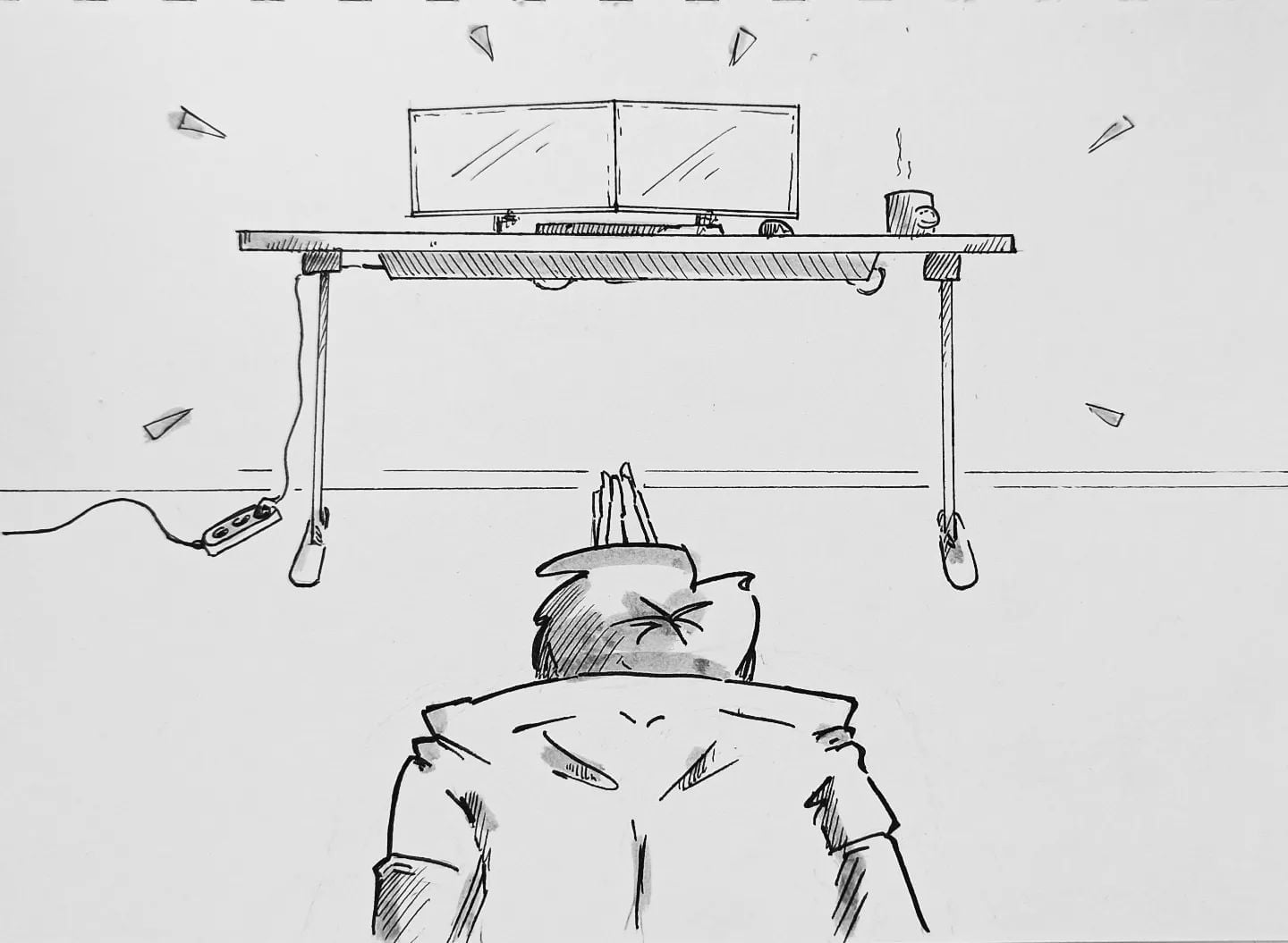 Nach 4 Tagen #gartenarbeit kann man den Bürojob gar nicht genug Wertschätzung zubringen! #endlichwiederinsbüro #kopfprojekt #zeichnen #zeitvergehtzuschnell