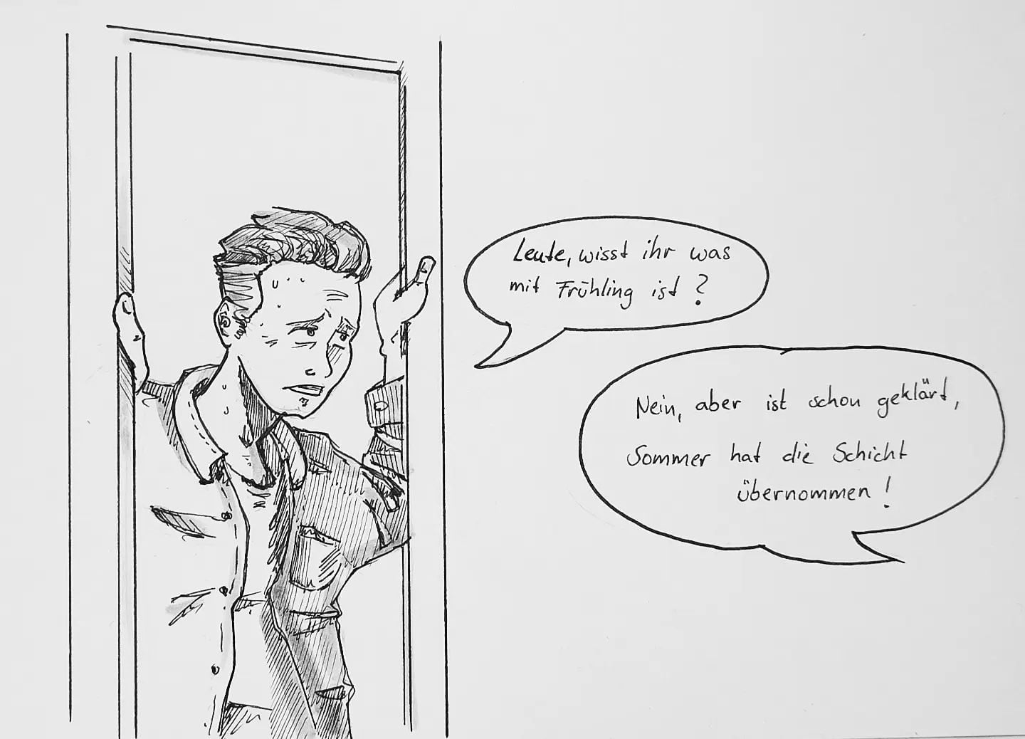 Könnt ihr euch noch erinnern als es noch 4 Jahreszeiten gab ... ????????#kopfprojekt #summertime #scribble #dailyart