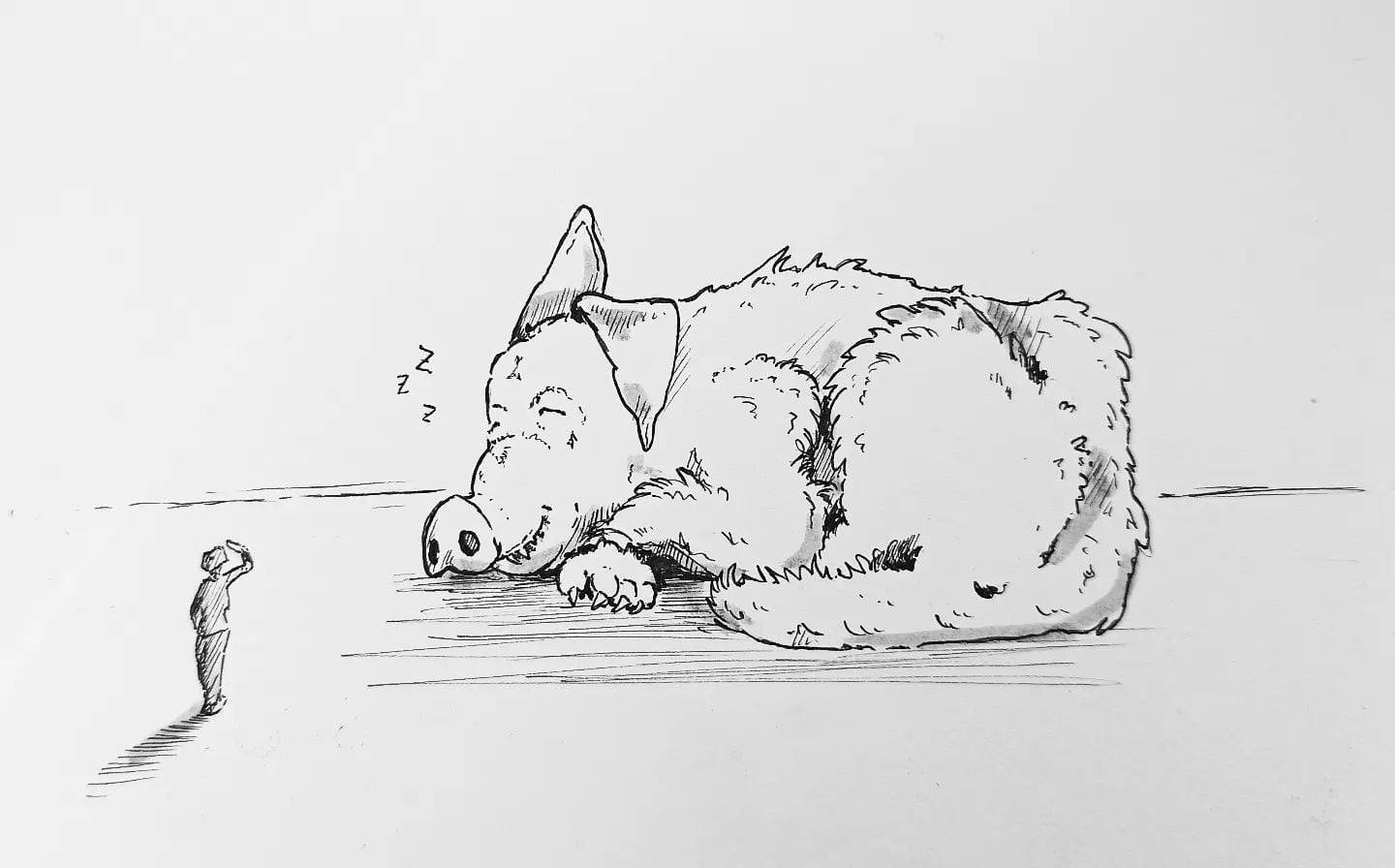 "Ist ja logisch das nix wird, bei so einem riesigen #Schweinehund" #kopfprojekt #blog #life #diary #tagebuch #zettelfan #zeichnen #zeichnung #bildchen #skizze #skribble #scribble #kritzelei #comic #drawing #illustration #painting #artbook #sketch #sketchbook #doodle #draft #inkdrawing