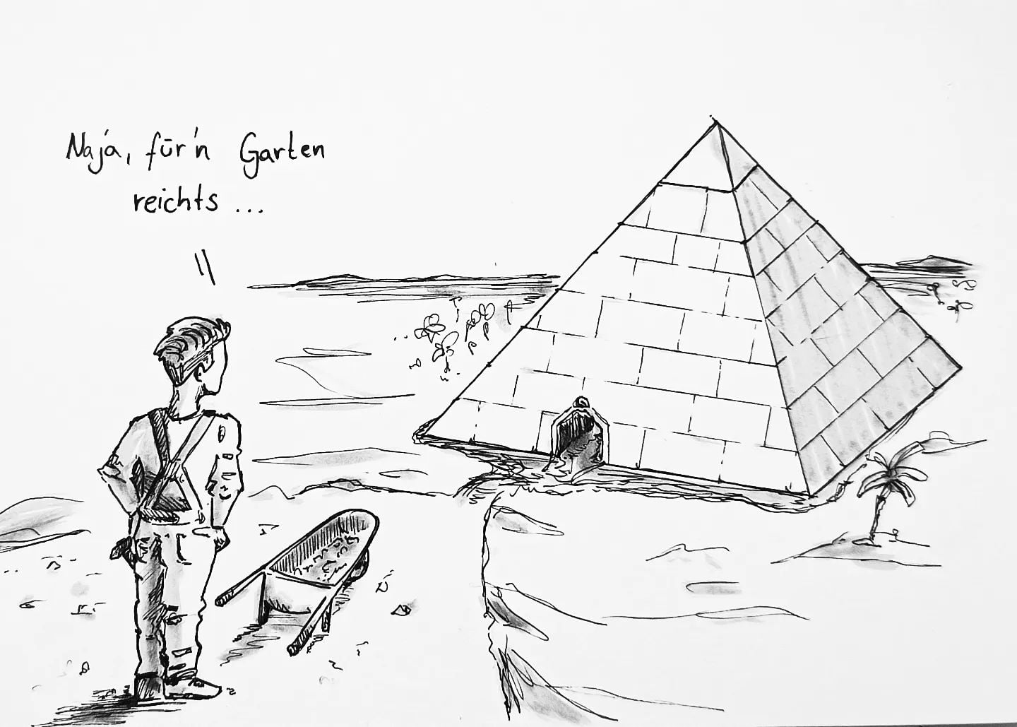 Das Gartenprojekt geht in die letzten Phase... Viel Pfusch aber doch ganz nett. #kopfprojekt #pyramids #gartenpfusch #doodleart #sketchdaily
