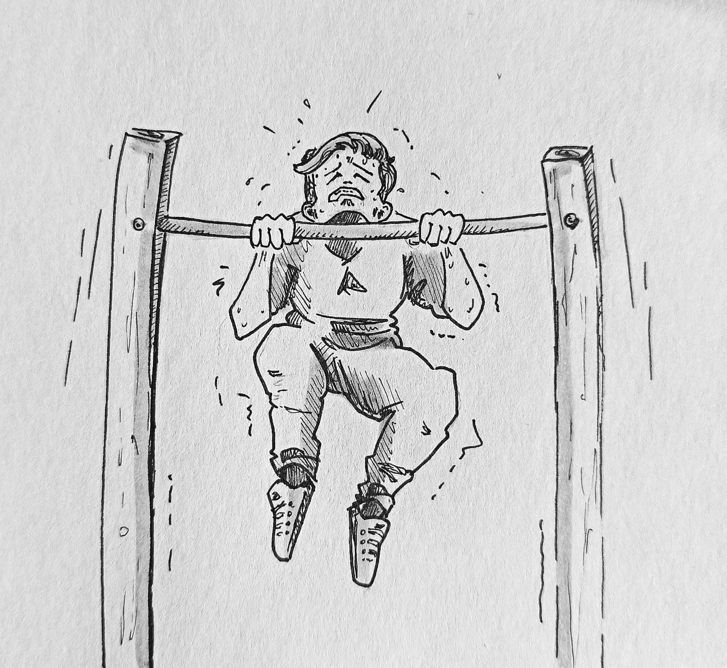 Ok, jetzt gibt's keine Ausreden mehr, kann doch nicht sein, dass die durchschnittliche Frau keinen einzigen #klimmzug schafft ????#kopfprojekt #drawing #sketchbookdrawing #chinups