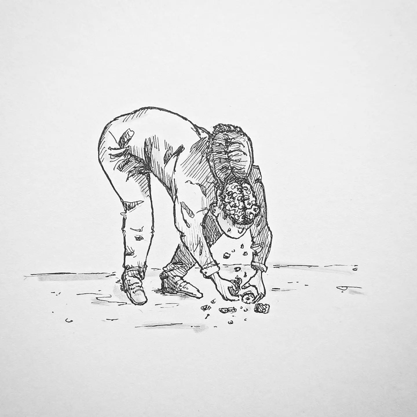 Wieder einmal zu schnell nachgedacht #platsch ????#kopfprojekt #papierschmiererei #skizzenbuch #kritzeln #gedankenwelt #inkdrawing #sketchdaily #zeichnung #artbook