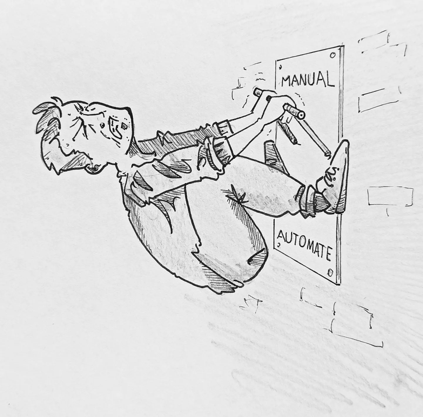 Ich schaffe es einfach nicht alleine, könnte mal einer mit anfassen, damit wir das mit der #Automatisierung hinbekommen! #kopfprojekt #blog #life #diary #tagebuch #zettelfan #zeichnen #zeichnung #bildchen #skizze #skribble #scribble #kritzelei #comic #drawing #illustration #painting #artbook #sketch #sketchbook #doodle #draft #inkdrawing