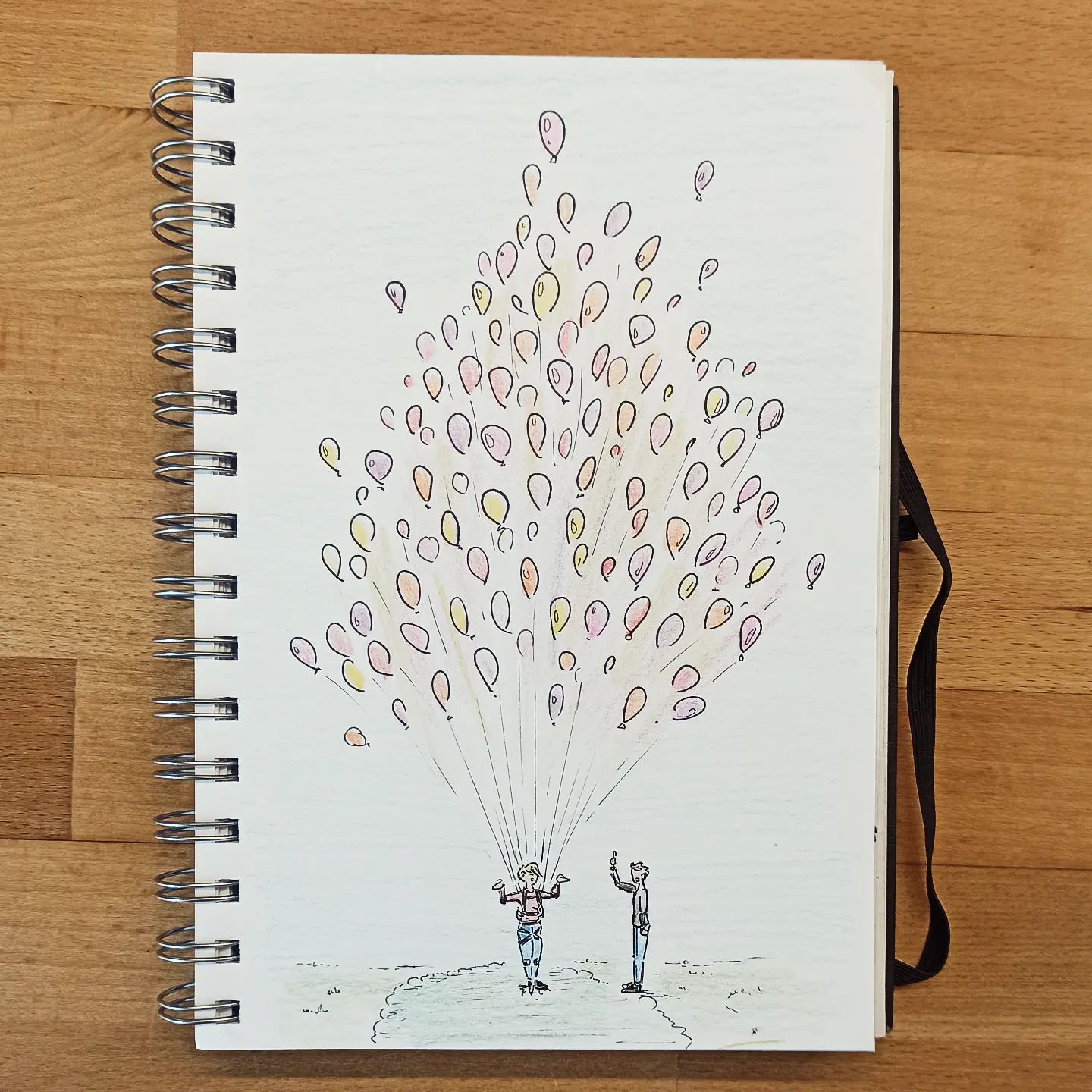 Was soll man sonst mit den übriggeblieben #balloons machen?#kopfprojekt #blog #life #diary #tagebuch #zettelfan #zeichnen #zeichnung #bildchen #skizze #skribble #scribble #kritzelei #comic #drawing #illustration #painting #artbook #sketch #sketchbook #doodle #draft #inkdrawing