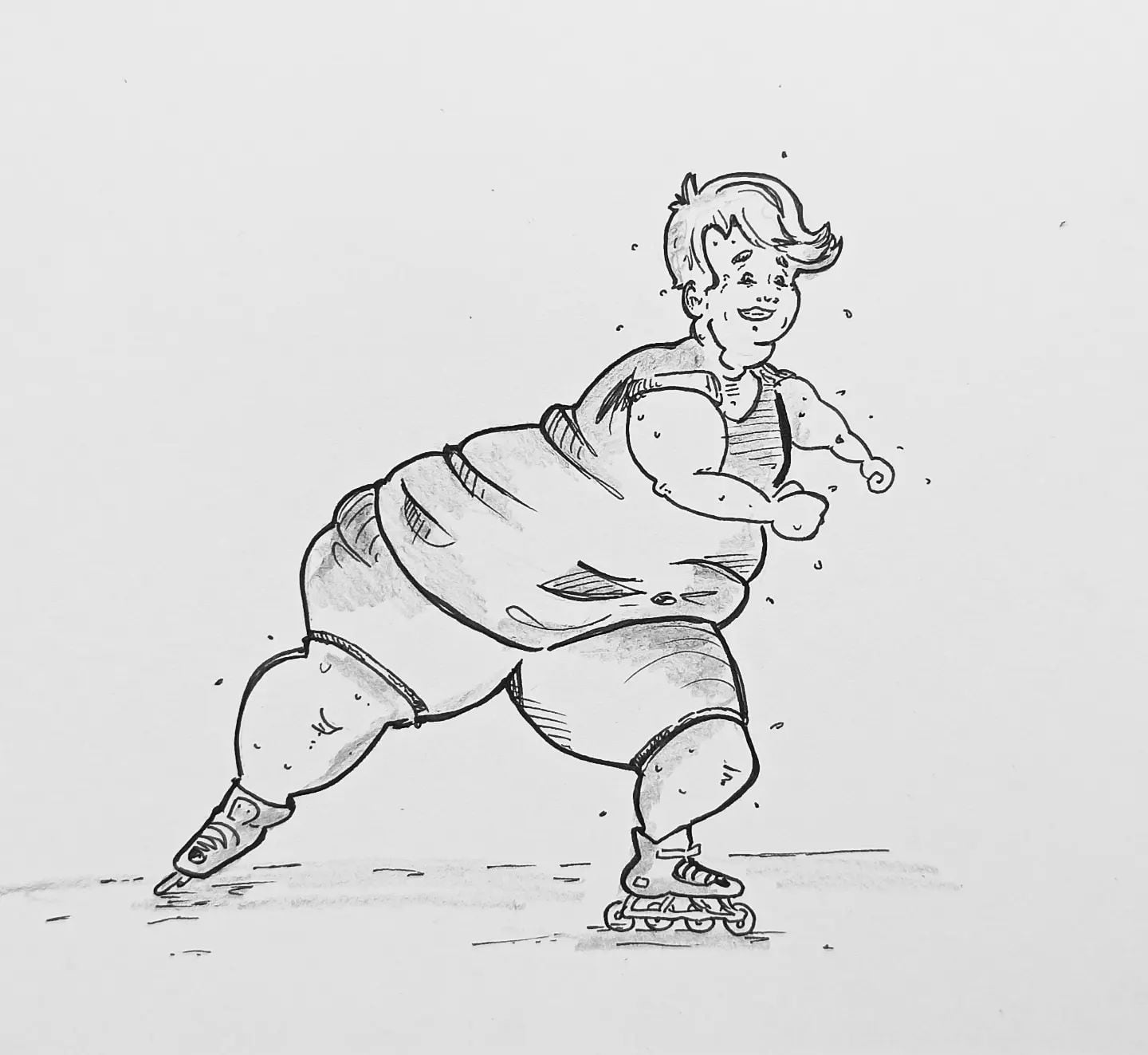 Nach der absoluten #völlerei muss heut eine extra Runde gedreht werden... #fleischeslust #kuchenliebe #geburtstagsbrunch #kopfprojekt #blog #life #diary #tagebuch #zettelfan #zeichnen #zeichnung #bildchen #skizze #skribble #scribble #kritzelei #comic #drawing #illustration #painting #artbook #sketch #sketchbook #doodle #draft #inkdrawing