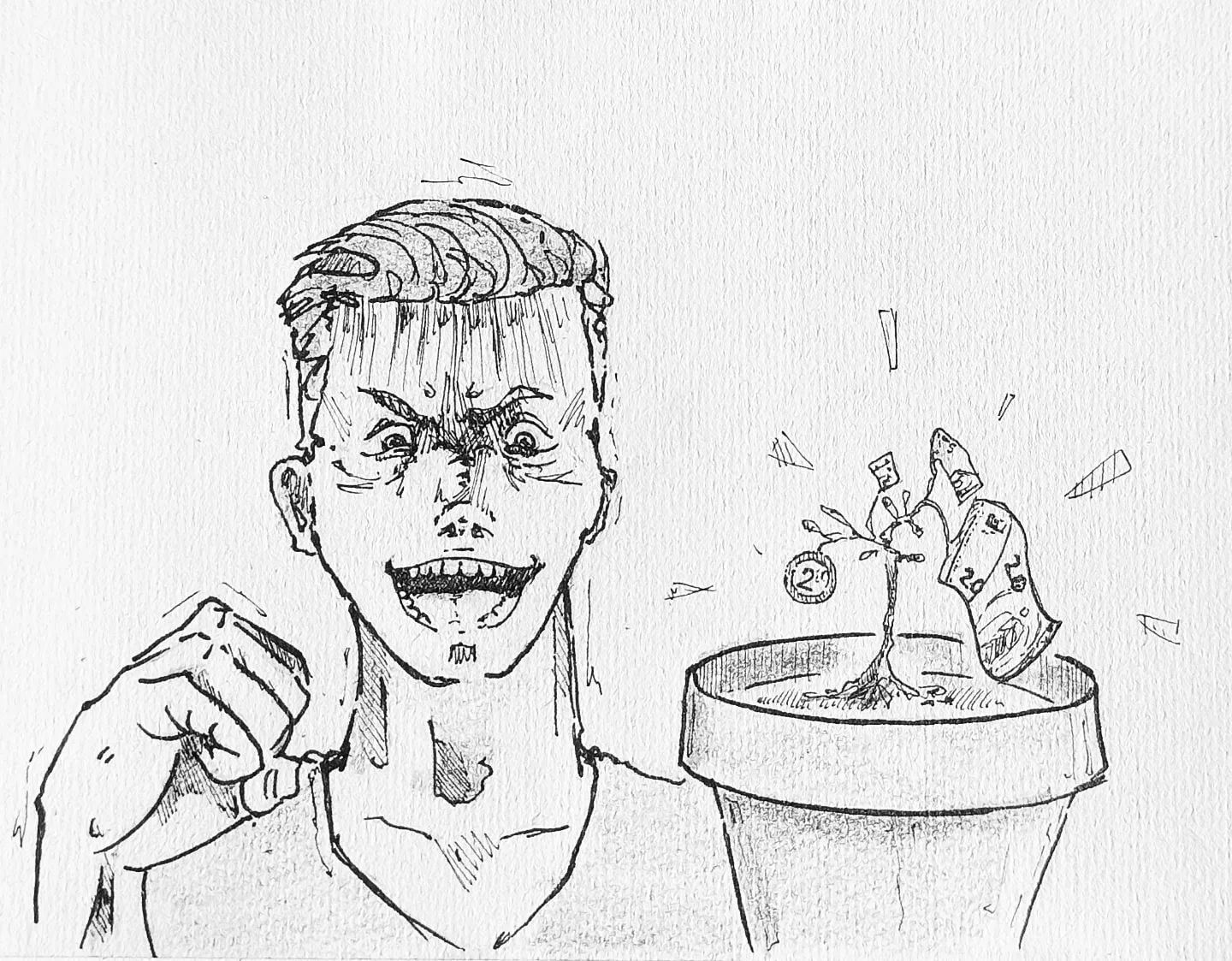 Yes, die #Geldsorgen sind damit gelöst, jetzt nur noch schön Gießen und dann hoffen wir Mal auf #Laub im Herbst! #kopfprojekt #geldbaum