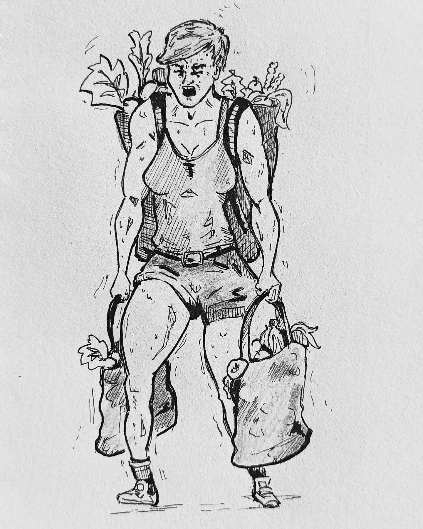 Die Zeit im Jahr in welcher alles Gemüse gleichzeitig geerntet werden will #farmerswalk ...#kopfprojekt #blog #life #diary #tagebuch #zettelfan #zeichnen #zeichnung #bildchen #skizze #skribble #scribble #kritzelei #comic #drawing #illustration #painting #artbook #sketch #sketchbook #doodle #draft #inkdrawing