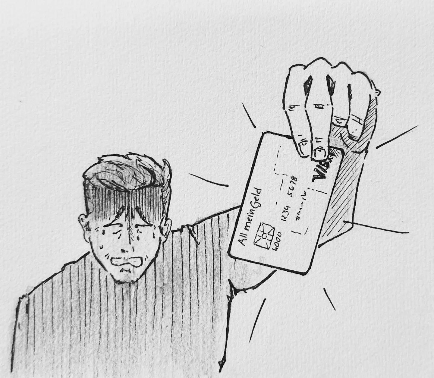 Es gibt Arten von Schmerz, da hilft keine Tablette gegen.#kopfprojekt #visa #moneymoves #broke #doodle #scribble #comicart #draweveryday