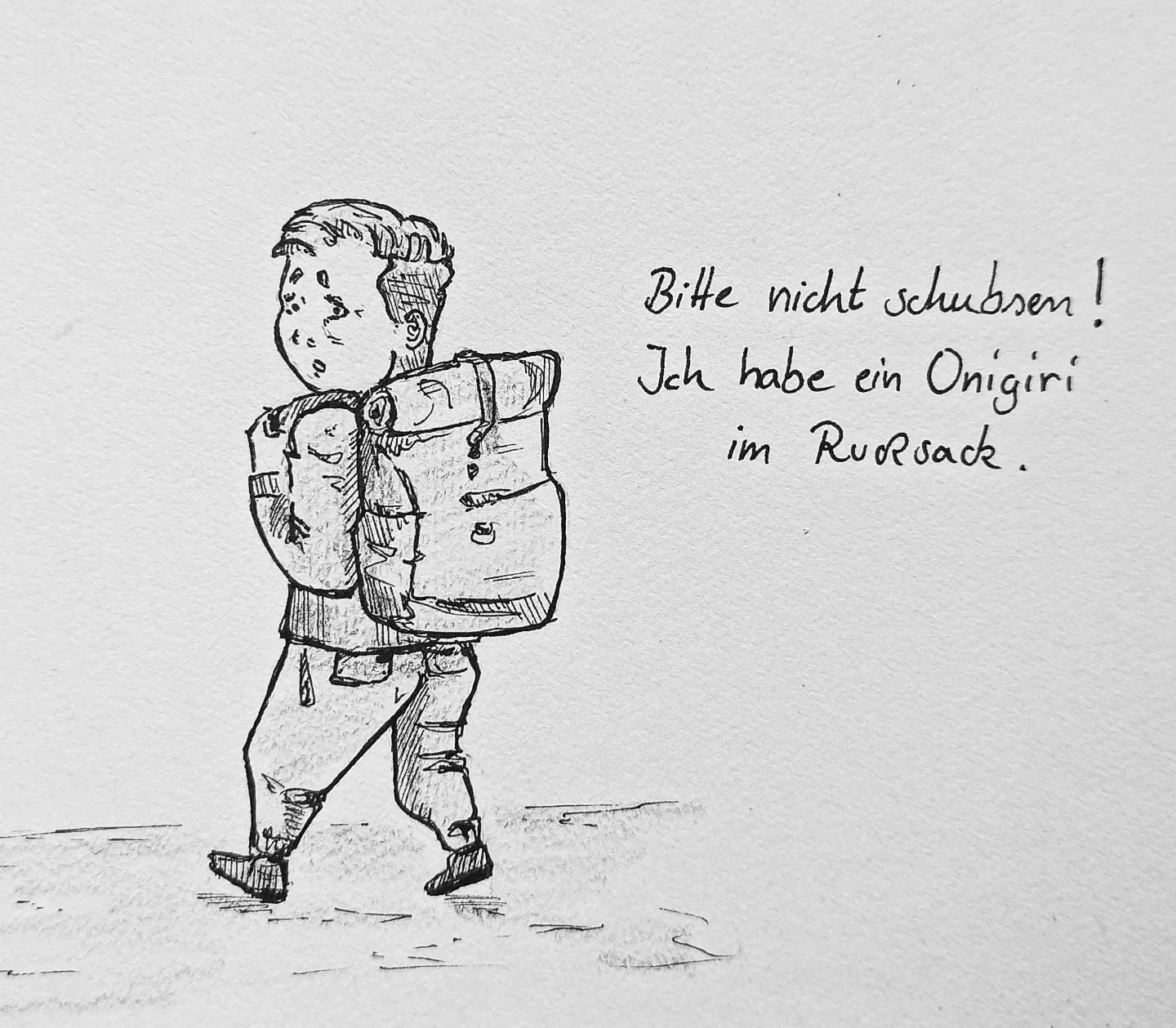 Zurück aus der Fremde in die statische Routine des Alltags, ich hoffe auf einen gnädigen ersten Arbeitstag!#kopfprojekt #japan #traveljapan #onigiri #blog #life #diary #tagebuch #zettelfan #zeichnen #zeichnung #bildchen #skizze #skribble #scribble #kritzelei #comic #drawing #illustration #painting #artbook #sketch #sketchbook #doodle #draft #inkdrawing