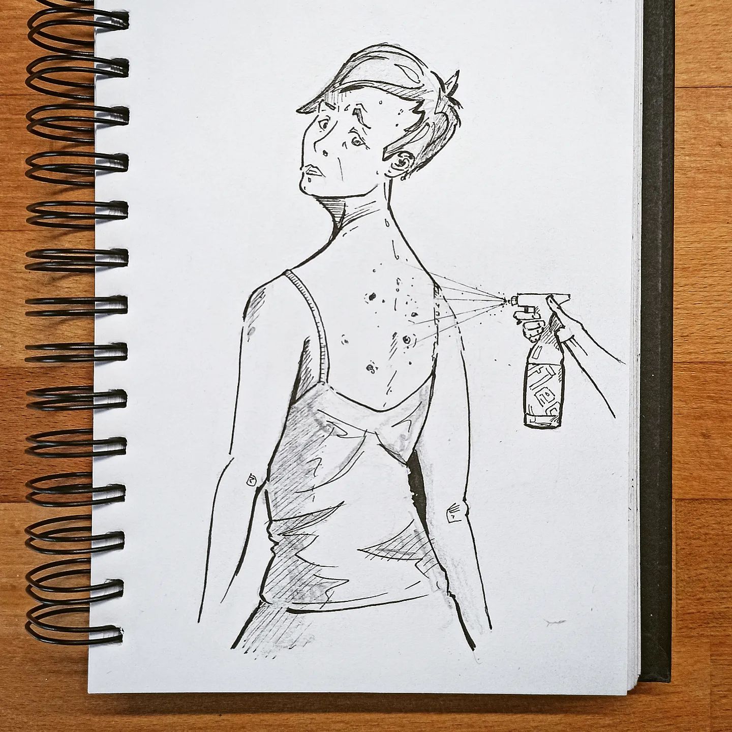 Wenn der #fleckenentferner sonst überall wirkt, kann es ja nicht schaden ... Ich meine, ist ja auch nur eine Art "Leder"  #kopfprojekt #blog #life #diary #tagebuch #zettelfan #zeichnen #zeichnung #bildchen #skizze #skribble #scribble #kritzelei #comic #drawing #illustration #painting #artbook #sketch #sketchbook #doodle #draft #inkdrawing