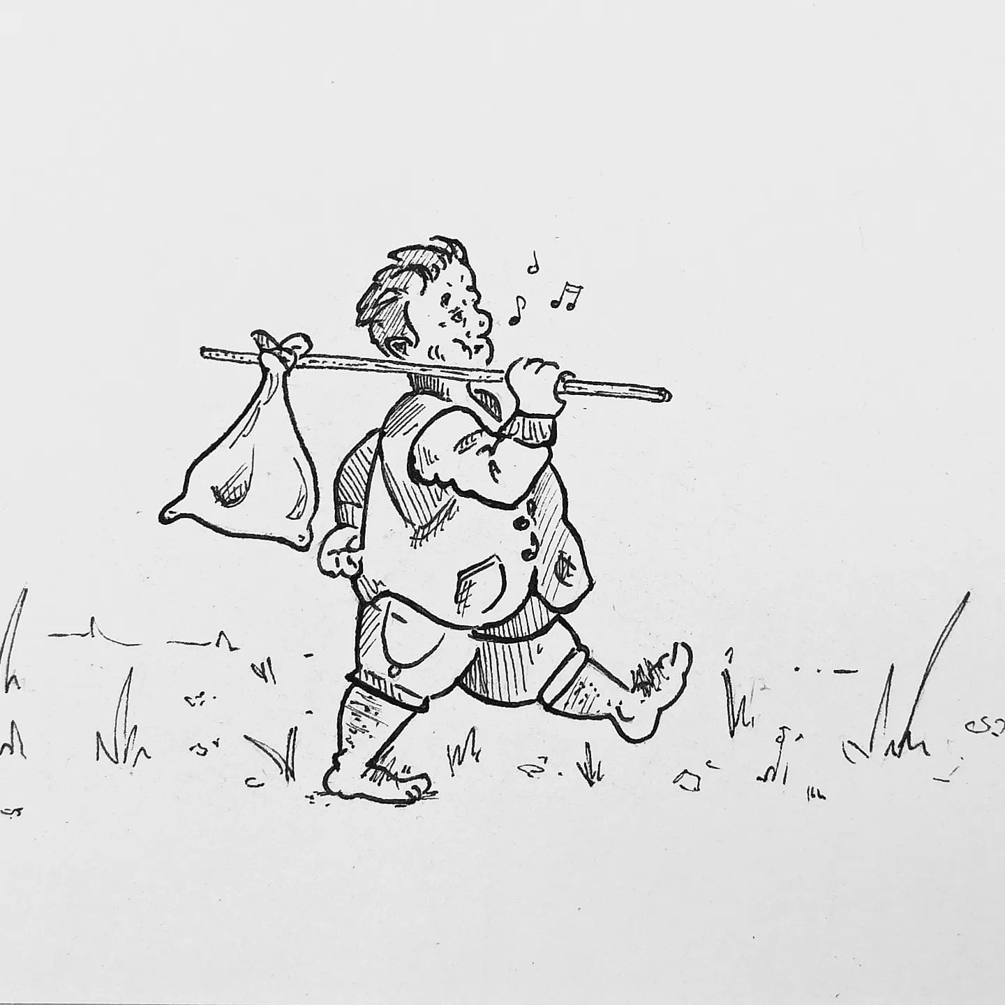 Zur Arbeit laufen, zu Fuß? Dienstwagen kann jeder ... bisschen bewegen scheint mir jedoch das bessere Investment auf lange Sicht!#zeichnen #comic #zettelfan #kopfprojekt #zufußaufarbeit #tombombadil #wanderschaft #illustration #kreativität #sketchbook #comicsketch #wanderlust #gedankenreise #handgezeichnet #dailysketch #charakterdesign #fantasywelt #naturliebe #inspiration #abenteuer