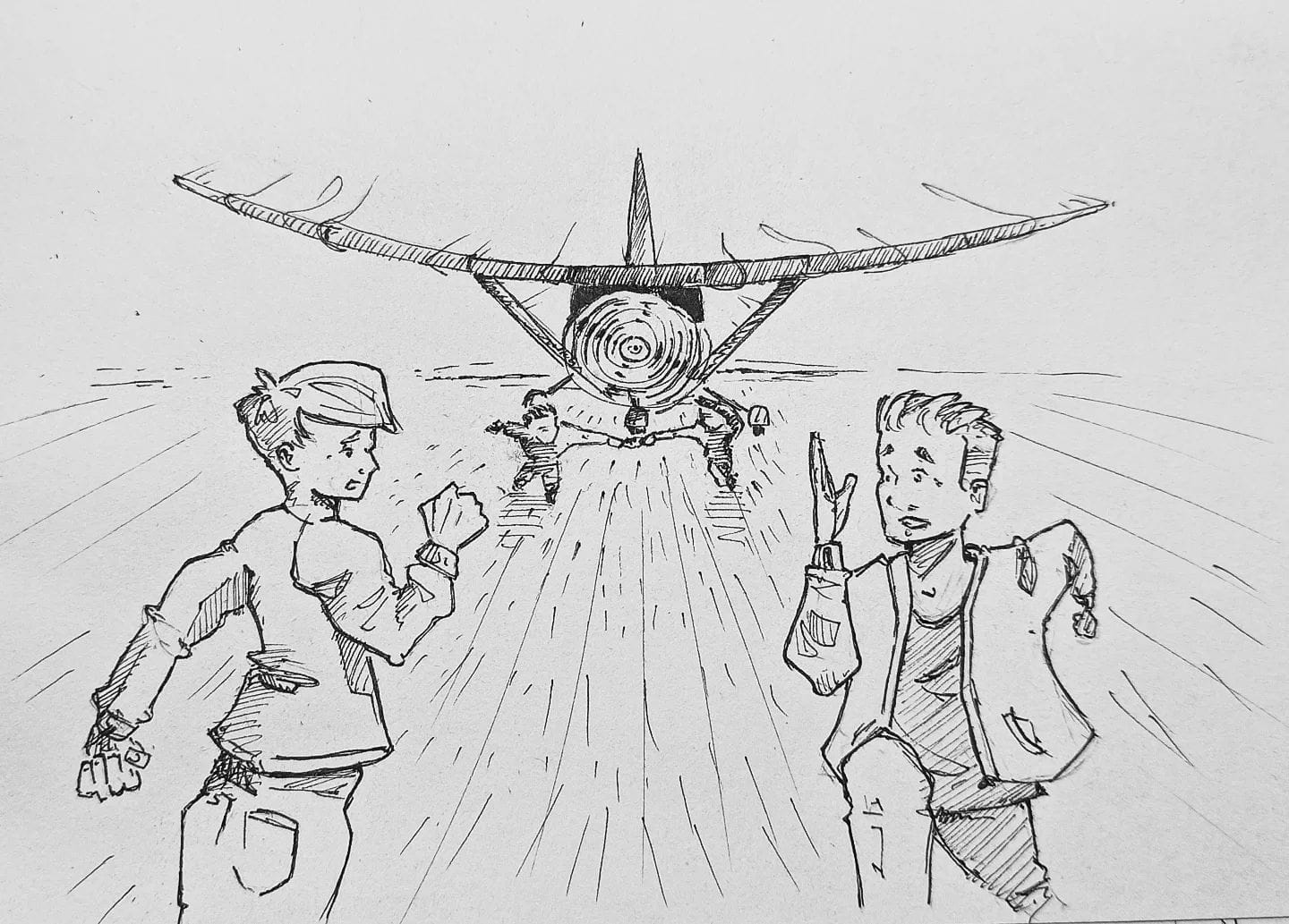 Das was ein actionreiches Wochenende, aber zum Glück wurde niemand ernsthaft verletzt #kopfprojekt #zettelfan #artwork #sketching #aviationphotography #aircraftlovers #friendshipgoals #travelwithfriends #adventureawaits #exploretheworld #drawings #creativeart #wanderlust #flyhigh #adventuresquad #bestfriendadventures #travelbuddies