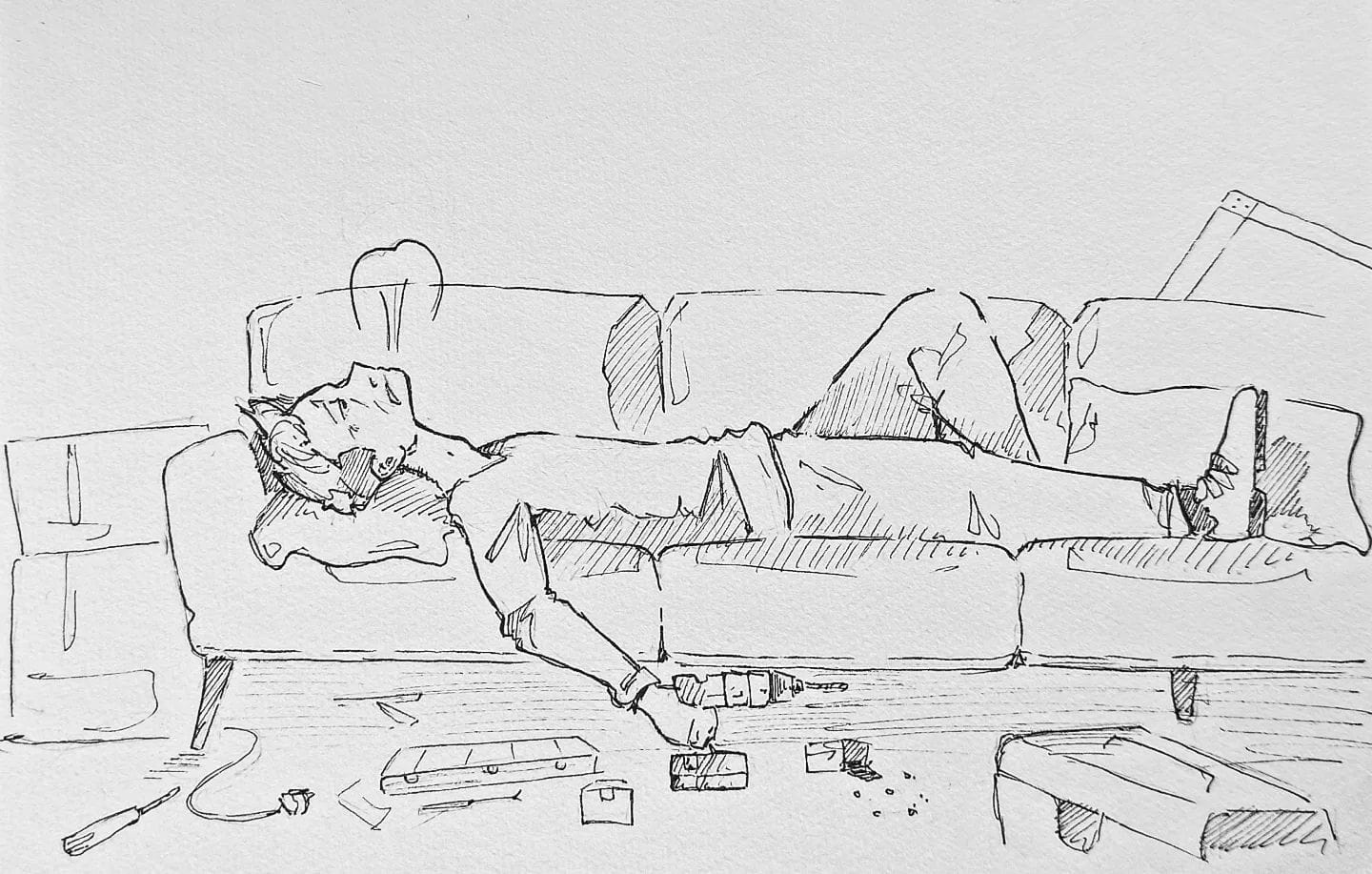 Irgendwie bin ich immer wieder ganz froh, wenn so ein vermeintlicher #urlaub dann auch wieder vorbei ist ...#kopfprojekt #blog #life #diary #tagebuch #zettelfan #zeichnen #zeichnung #bildchen #skizze #skribble #scribble #kritzelei #comic #drawing #illustration #painting #artbook #sketch #sketchbook #doodle #draft #inkdrawing