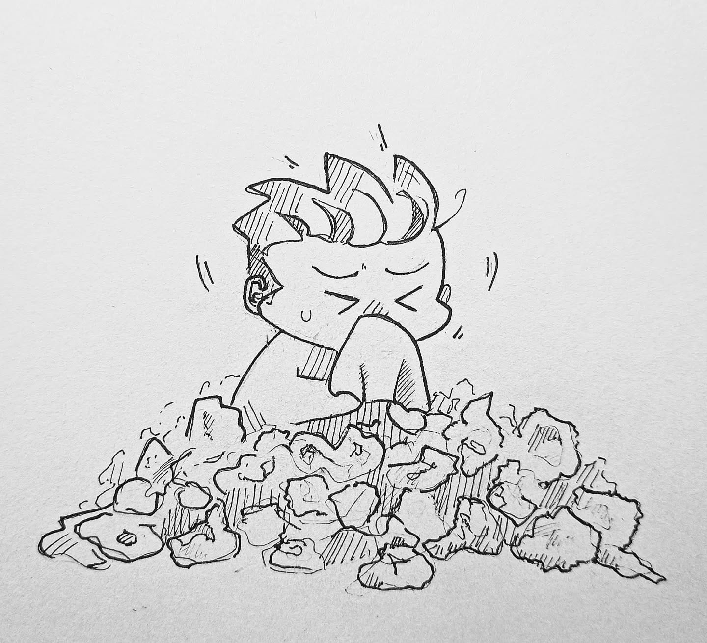 Du musst jetzt stark sein, das hat noch nichts zu bedeuten... Hier wird niemand krank, hörst du! #kopfprojekt #blog #life #diary #tagebuch #zettelfan #zeichnen #zeichnung #bildchen #skizze #skribble #scribble #kritzelei #comic #drawing #illustration #painting #artbook #sketch #sketchbook #doodle #draft #inkdrawing