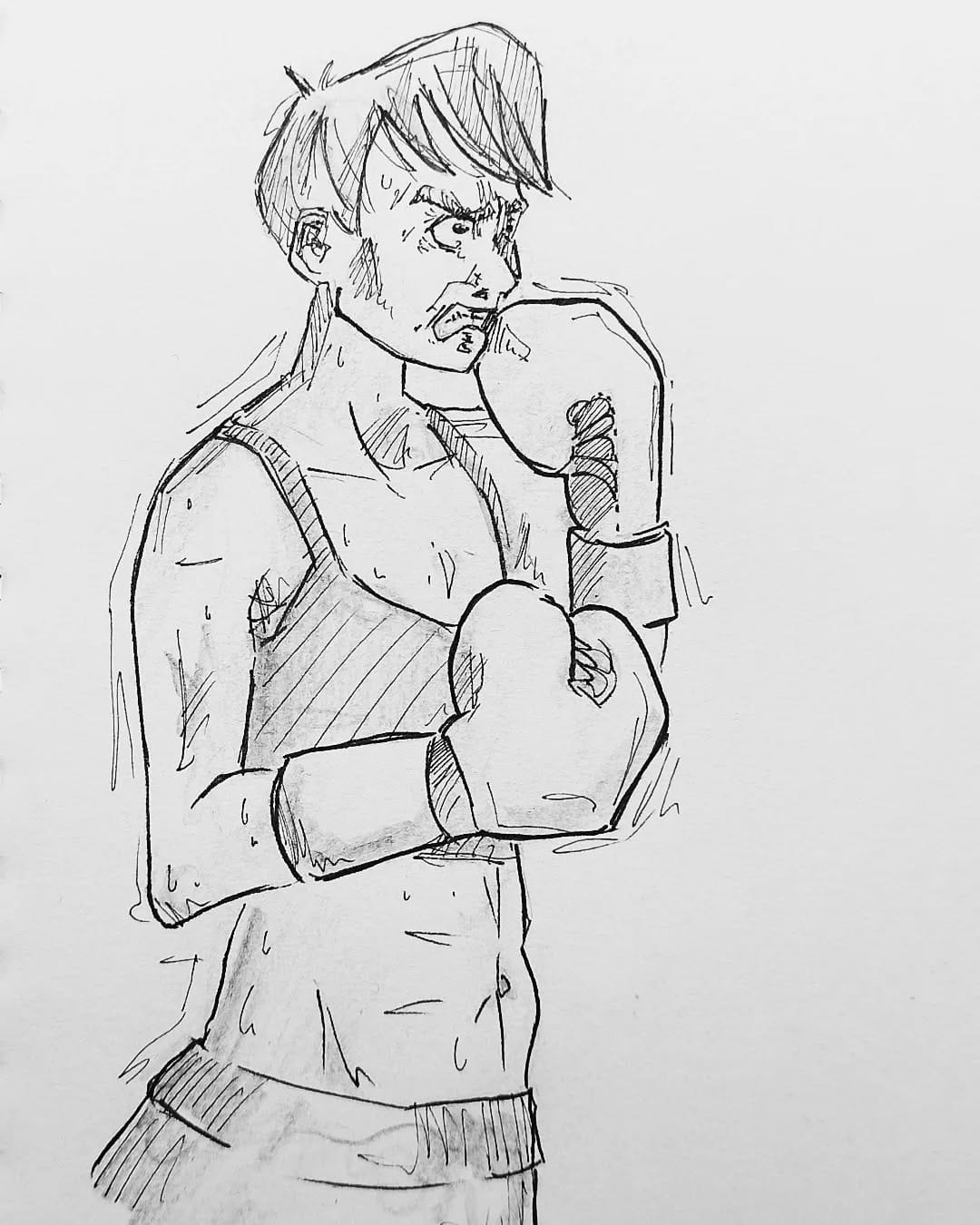 Ein langer Dienstag schafft sich nicht ohne mentale Vorbereitung. Kampfbereit für den Broterwerb! Wohl dem, der das nicht braucht 🥊#kopfprojekt #blog #life #diary #tagebuch #zettelfan #zeichnen #zeichnung #bildchen #skizze #skribble #scribble #kritzelei #comic #drawing #illustration #painting #artbook #sketch #sketchbook #doodle #draft #inkdrawing