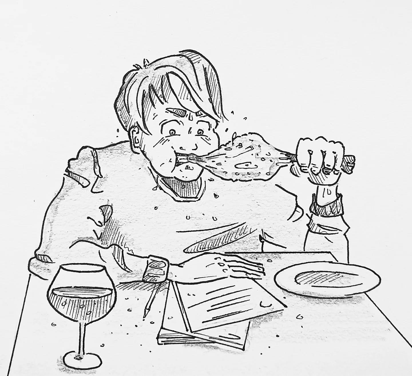 Ohne genügend Mampf, kein Kampf ... Immerhin verbraucht unser Gehirn 20 % unserer Energie. Übrigens ein super Tipp um Gewicht zu verlieren #kopfprojekt #blog #life #diary #tagebuch #zettelfan #zeichnen #zeichnung #bildchen #skizze #skribble #scribble #kritzelei #comic #drawing #illustration #painting #artbook #sketch #sketchbook #doodle #draft #inkdrawing