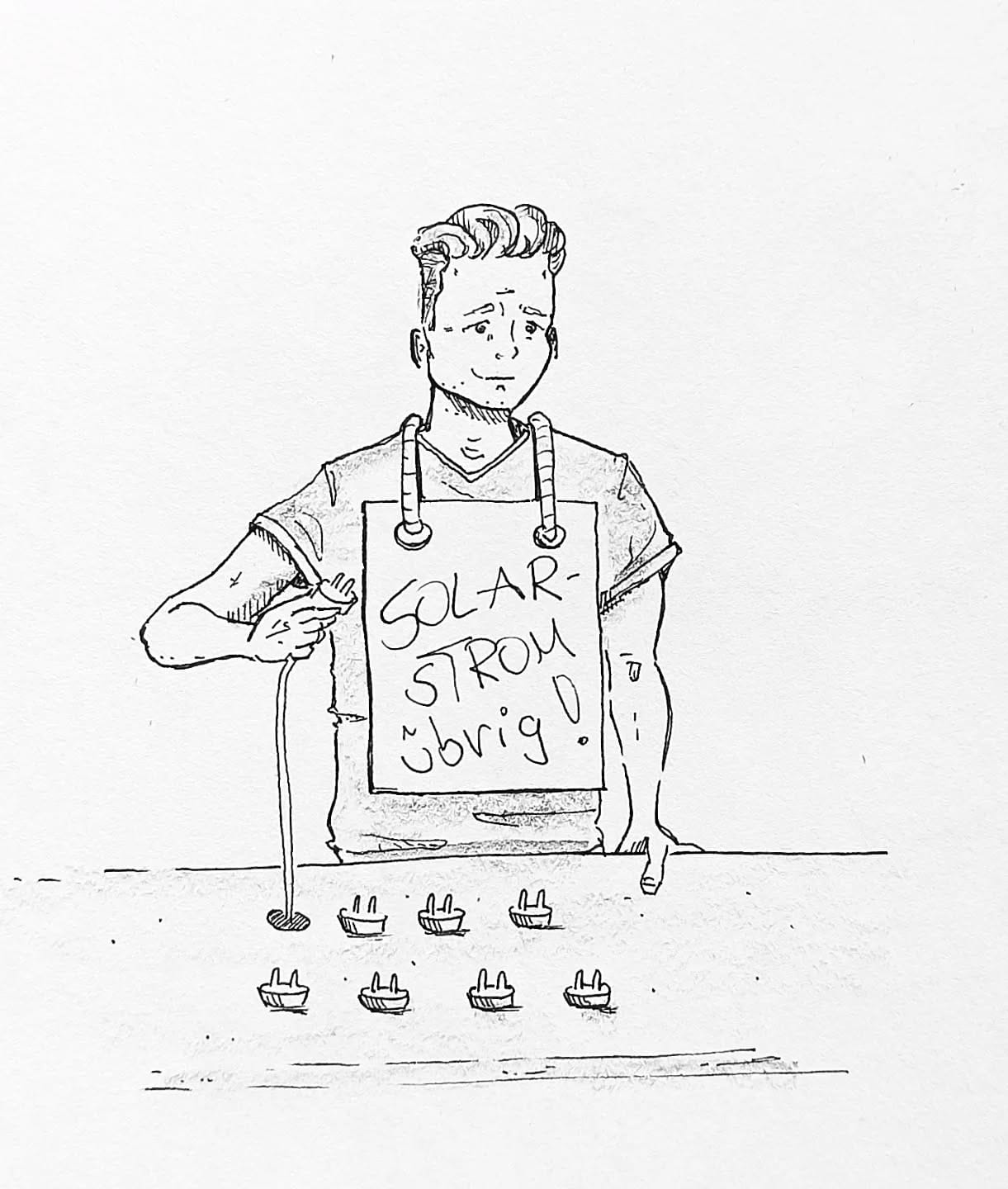So langsam weiß ich nicht mehr wohin mit dem #Solarstrom der erzeugt wird... ️#kopfprojekt #blog #life #diary #tagebuch #zettelfan #zeichnen #zeichnung #bildchen #skizze #skribble #scribble #kritzelei #comic #drawing #illustration #painting #artbook #sketch #sketchbook #doodle #draft #inkdrawing