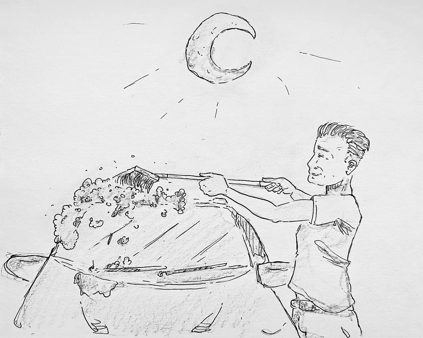 Ich hätte nicht gedacht, dass ich jemals nachts #autowaschen würde. Toll, das die Selbstwäsche so lang auf hat. Ist ja auch voll ökologisch, man spart deutlich Wasser, wenn man den Dreck nicht sieht! 🦝