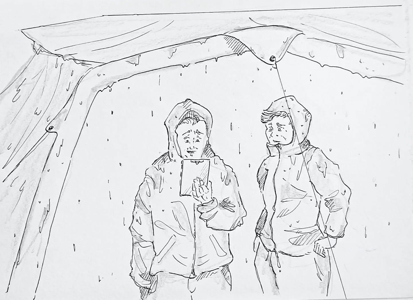 Nächster Punkt auf der #überlebenimwohmwagenliste abgehakt, es regnet und ich hab so endlich Ruhe und Zeit ein bisschen zu zeichnen und durchzuatmen. Und bei euch so? 🪱