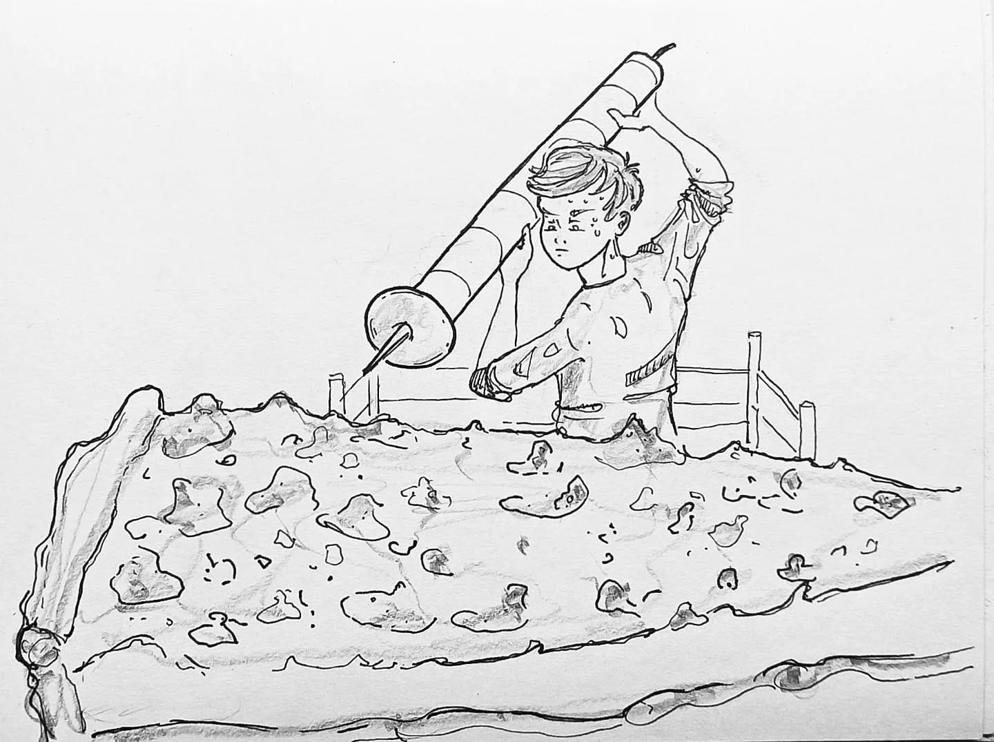 Schwerstarbeit und volle Konzentration sind nötig um ein Meisterwerk zu erschaffen. - wehe das schmeckt nicht!  #kopfprojekt #blog #life #diary #tagebuch #zettelfan #zeichnen #zeichnung #bildchen #skizze #skribble #scribble #kritzelei #comic #drawing #illustration #painting #artbook #sketch #sketchbook #doodle #draft #inkdrawing