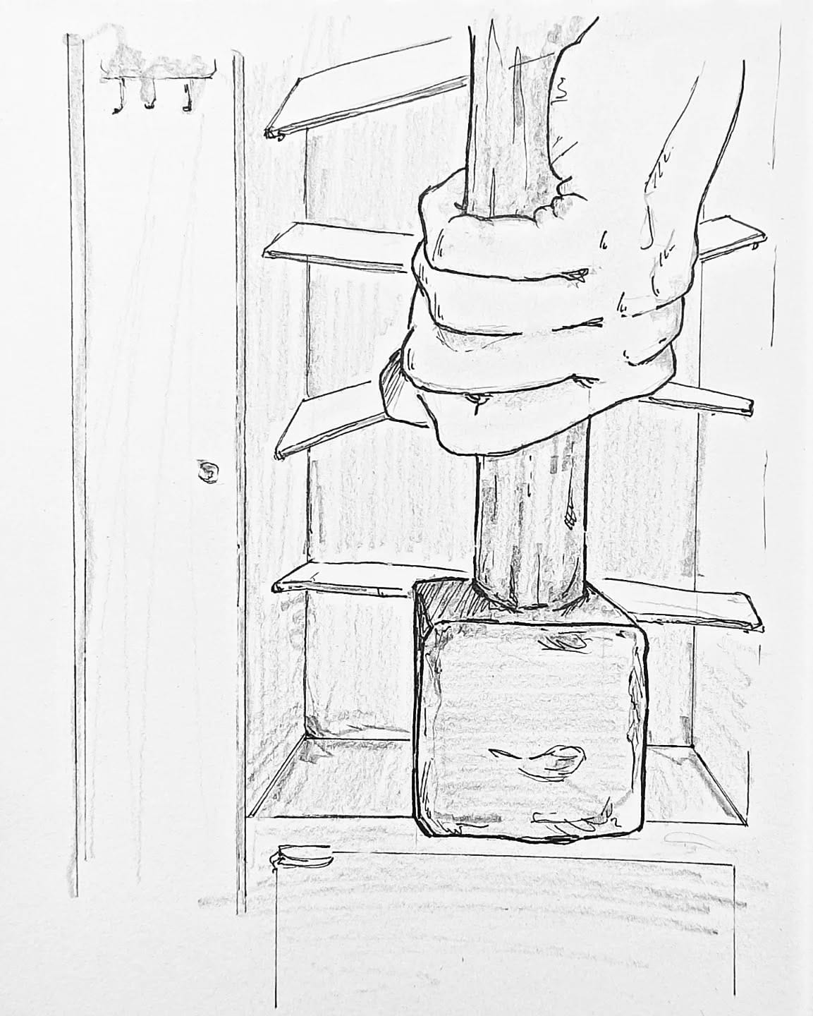 Naja, zum Glück ist im Normalfall eine Tür davor. #kopfprojekt #blog #life #diary #tagebuch #zettelfan #zeichnen #zeichnung #bildchen #skizze #skribble #scribble #kritzelei #comic #drawing #illustration #painting #artbook #sketch #sketchbook #doodle #draft #inkdrawing