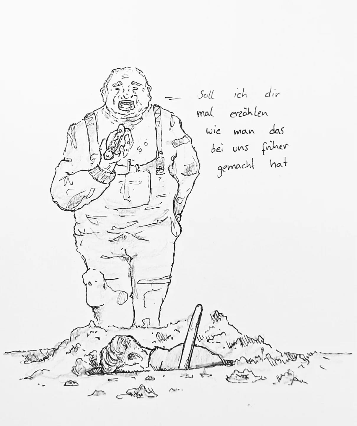 Der jährliche Garteneinsatz des Vereins ist immer wieder mein Highlight, wenn es darum geht Leuten beim arbeiten zuzuschauen 🌭#kopfprojekt #blog #life #diary #tagebuch #zettelfan #zeichnen #zeichnung #bildchen #skizze #skribble #scribble #kritzelei #comic #drawing #illustration #painting #artbook #sketch #sketchbook #doodle #draft #inkdrawing