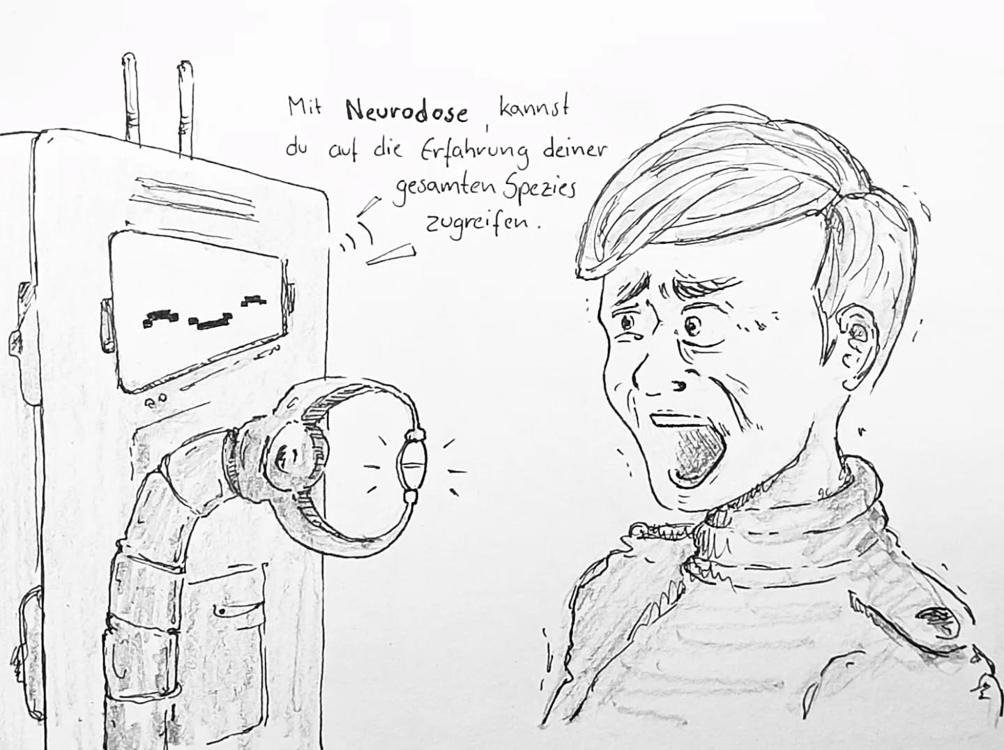 Würdest du es machen? Du musst keine Erfahrung mehr selbst erleben und könntest direkt reagieren und mit Problemen umgehen? #kopfprojekt #blog #life #diary #tagebuch #zettelfan #zeichnen #zeichnung #bildchen #skizze #skribble #scribble #kritzelei #comic #drawing #illustration #painting #artbook #sketch #sketchbook #doodle #draft #inkdrawing