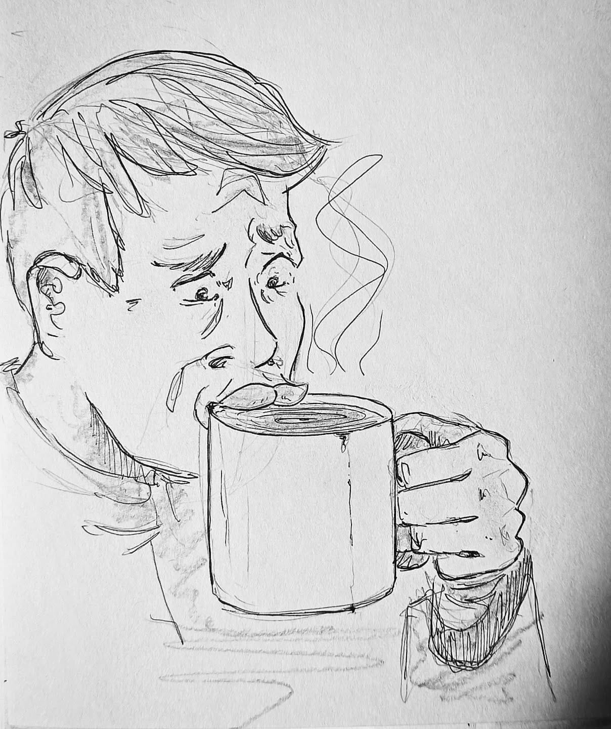 Wir mussten uns entscheiden, entweder wir werfen unsere ca. 250 Teesorten in den Müll, oder wir brühen uns einen großen auf... #kopfprojekt #blog #life #diary #tagebuch #zettelfan #zeichnen #zeichnung #bildchen #skizze #skribble #scribble #kritzelei #comic #drawing #illustration #painting #artbook #sketch #sketchbook #doodle #draft #inkdrawing